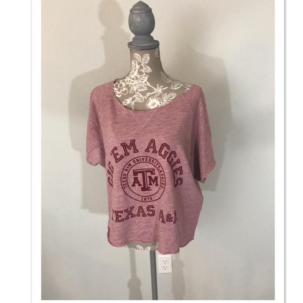 NWT VS PINK Texas A&M Aggies Cropped Crew